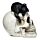 Figura Calavera Calavera Decorativa con Gato Negro