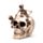 Figura Calavera Horripilante con Esqueletos Saliendo del Cráneo