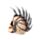 Figura Calavera Punk con Cadenas y Cuchillas Mohicano 