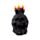 Figura Calavera Negra que Grita con Velas y Cera Derretida