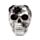 Figura Calavera Gris con Arañas y Telarañas
