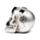 Figura Calavera Gris con Arañas y Telarañas