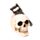 Figura Calavera Sierra atravesando la Cabeza
