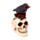 Figura Calavera con Cuervo y Rosas Rojas