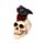 Figura Calavera con Cuervo y Rosas Rojas
