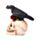 Figura Calavera con Cuervo y Rosas Rojas