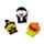 Set de 3 Gomas de Borrar Bruja, Vampiro y Calabaza