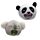 Juguete Estrujable de Peluche Queasy Squeezies Adoramals Oso Panda y Koala