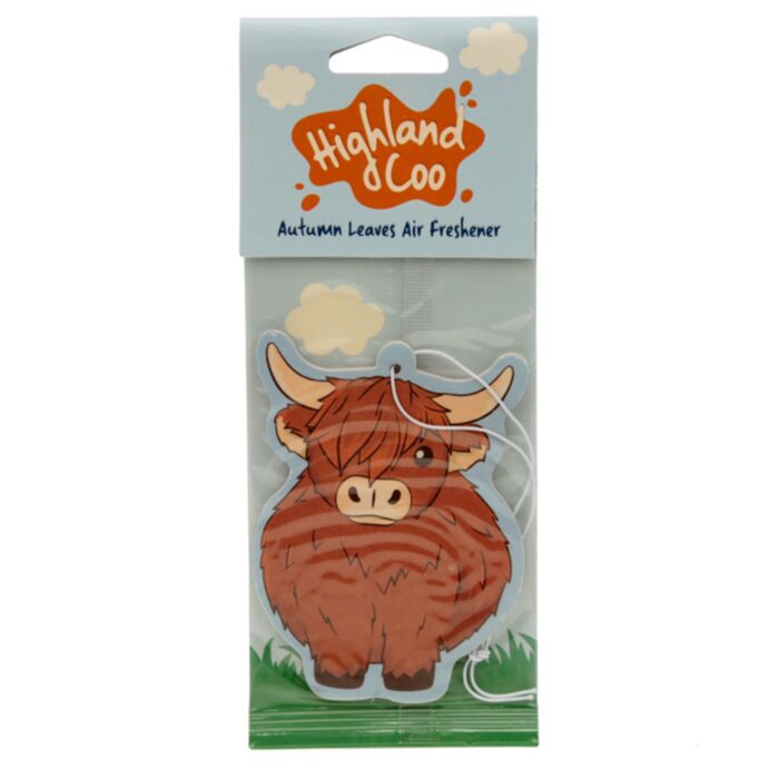 Ambientador de Coche Vaca Escocesa de las Highlands Coo Hojas de Otoño 