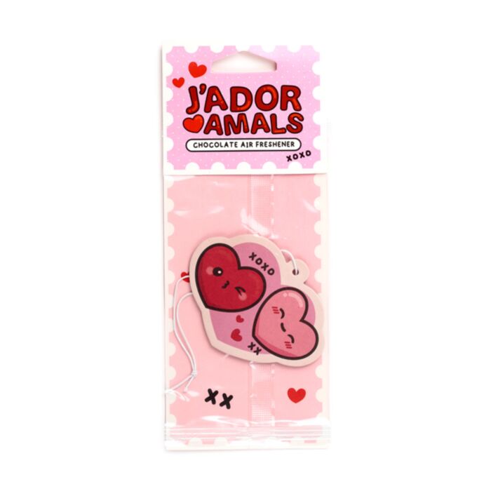 Ambientador de Coche J´Adoramals Heart XOXO doble corazón Chocolate