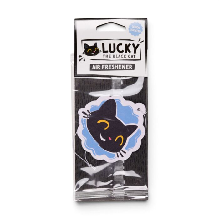 Ambientador de Coche Gato Negro Lucky the Black Cat Limón  