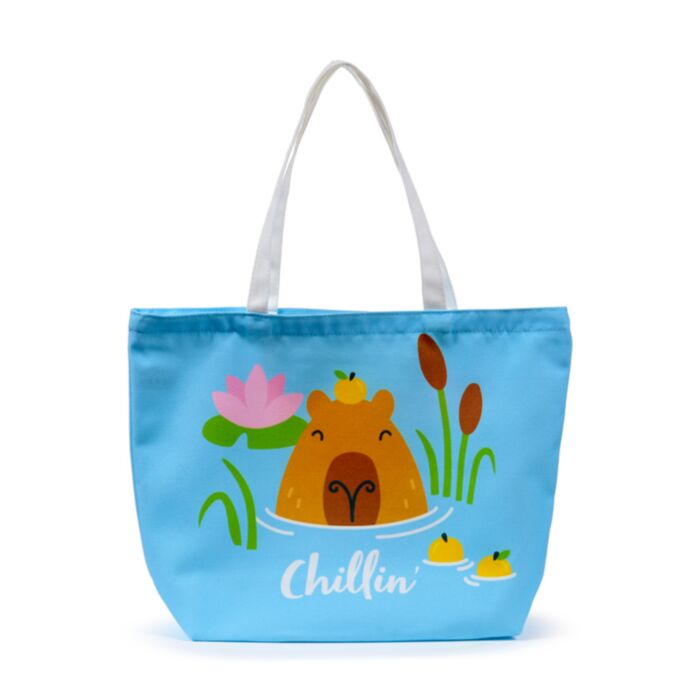 Bolsa de Playa de Tela  Capibara Relajada 