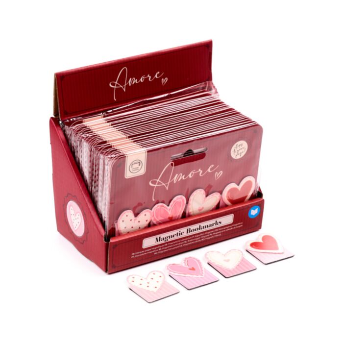 Set de Marcapáginas Magnéticos Corazones Amore 