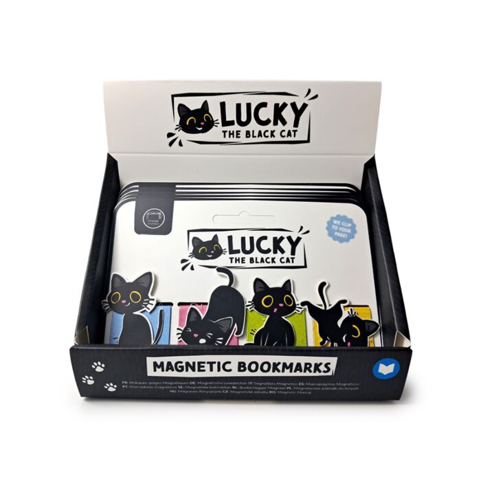 Set de Marcapáginas Magnéticos Lucky The Black Cat