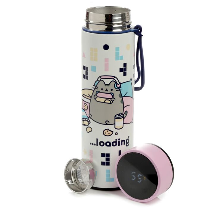 Botella Termo con Termómetro Gato Pusheen Juguetón