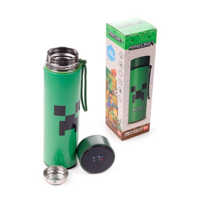 Botella Termo con Termómetro Minecraft Creeper