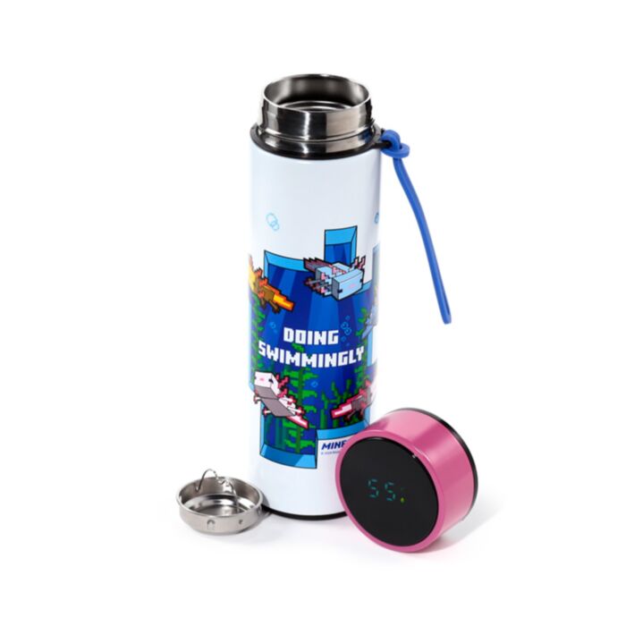 Botella Termo con Termómetro Minecraft Ajolote