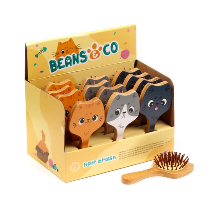 Cepillo de Pelo de Bambú Gatos Beans & Co