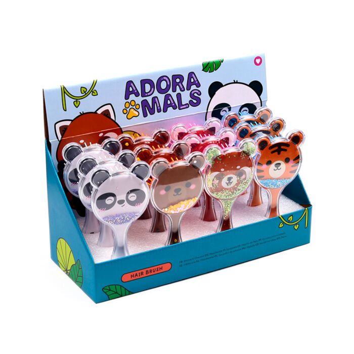 Cepillo de Pelo con Purpurina y Forma de Animales Adorables Salvajes Adoramals 
