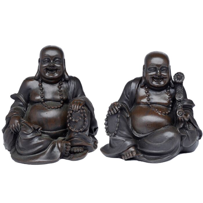 Figura de Buda Paz Oriental Buda de la Suerte Efecto Madera