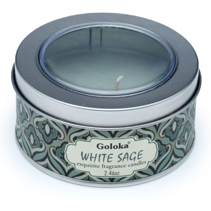 Vela de Cera en Lata Goloka Salvia Blanca