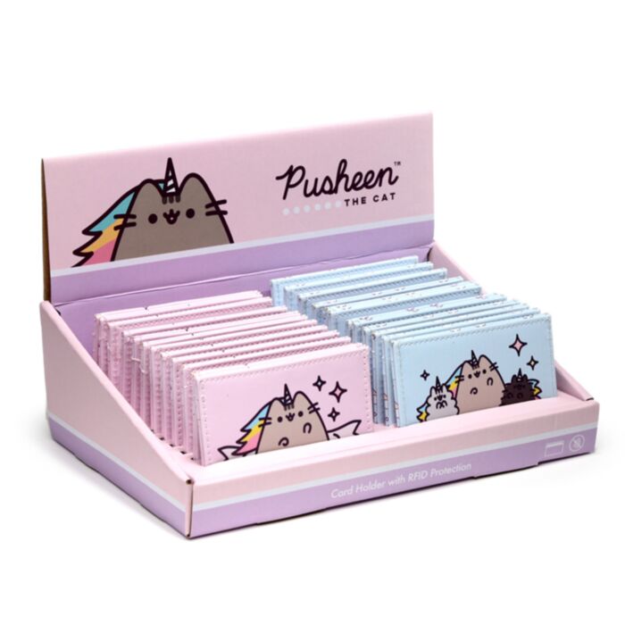 Tarjetero con Protección RFID Contacless de Tela Gato Pusheen