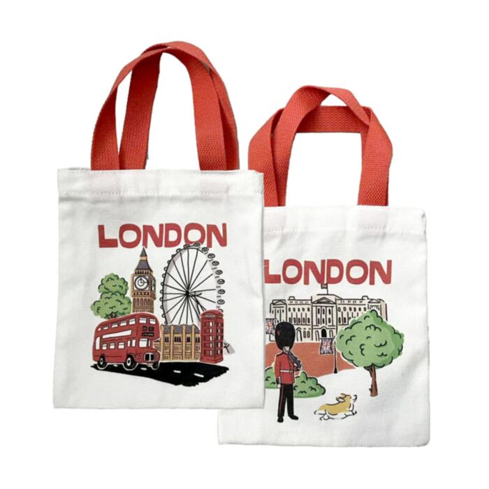 Tote Bag Reutilizable Pequeña de Londres con Big Ben y Buckingham Palace 