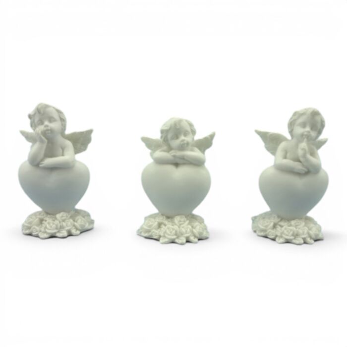 Figura Querubín Corazón y Rosas 