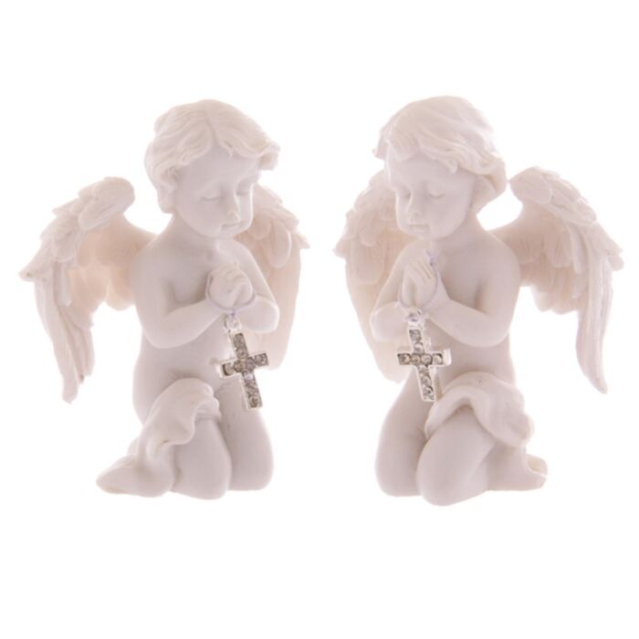Figura Ángel Ángel Querubín Rezando con Cruz
