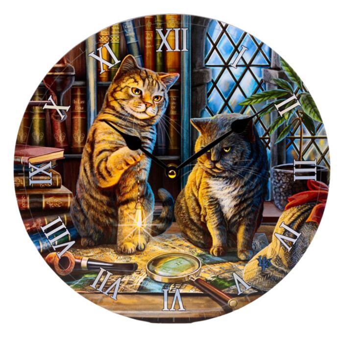 Reloj de Pared Lisa Parker Gato Purrlock Holmes