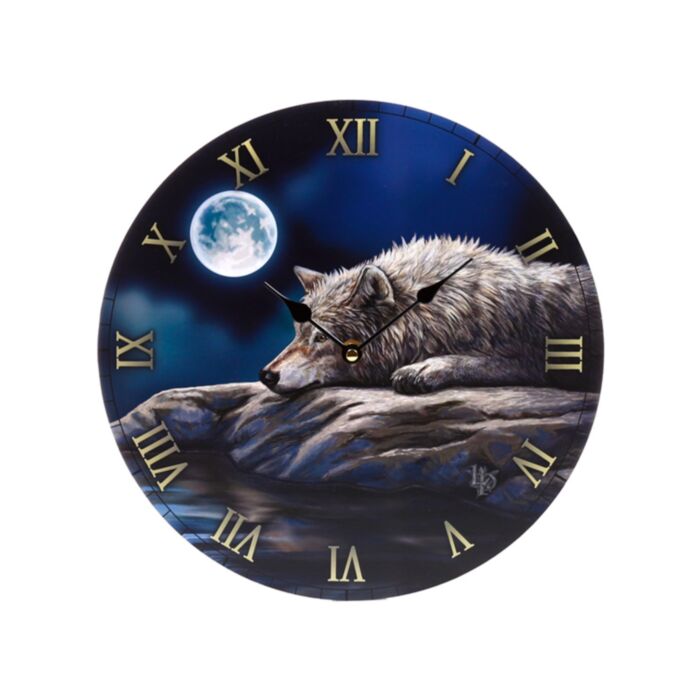 Reloj de Pared Lisa Parker Lobo Reflexión Silenciosa 