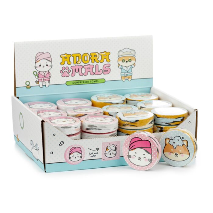Toalla Comprimida de Viaje Mascotas Adorables Adoramals