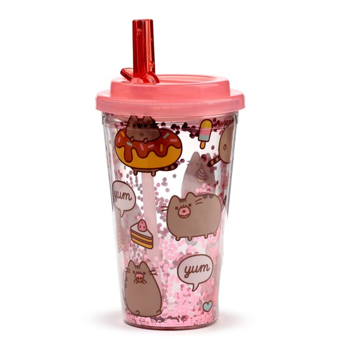 Vaso de Plástico Inastillable Gato Pusheen Glotón