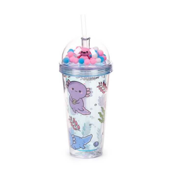 Vaso de Plástico de Doble Pared con Pajita Adoramals Ajolote Maddie 