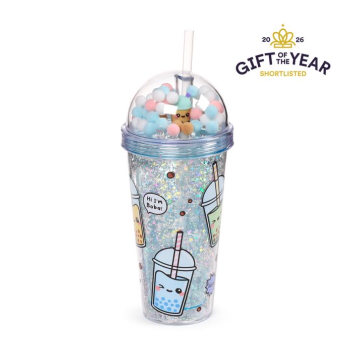 Vaso de Plástico de Doble Pared con Pajita y Adornos Té con Burbujas Foodiemals