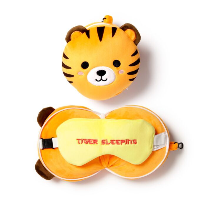 Almohada de Viaje con Antifaz Relaxeazzz Tigre
