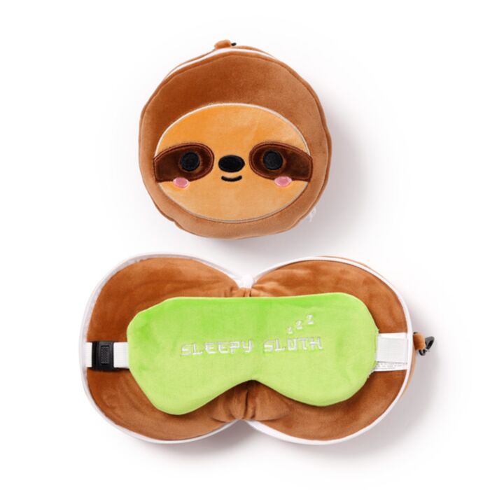 Almohada de Viaje con Antifaz Relaxeazzz Oso Perezoso