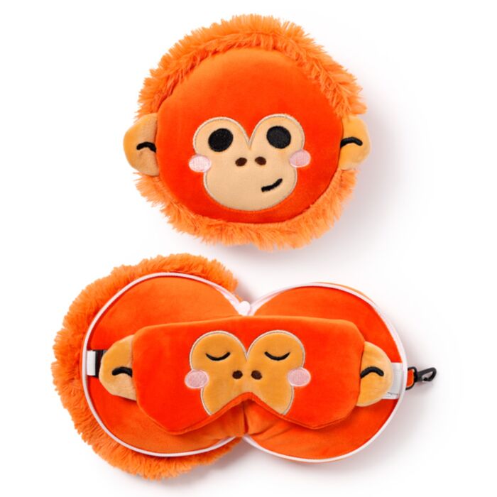 Almohada de Viaje con Antifaz Relaxeazzz Orangután Adoramals 