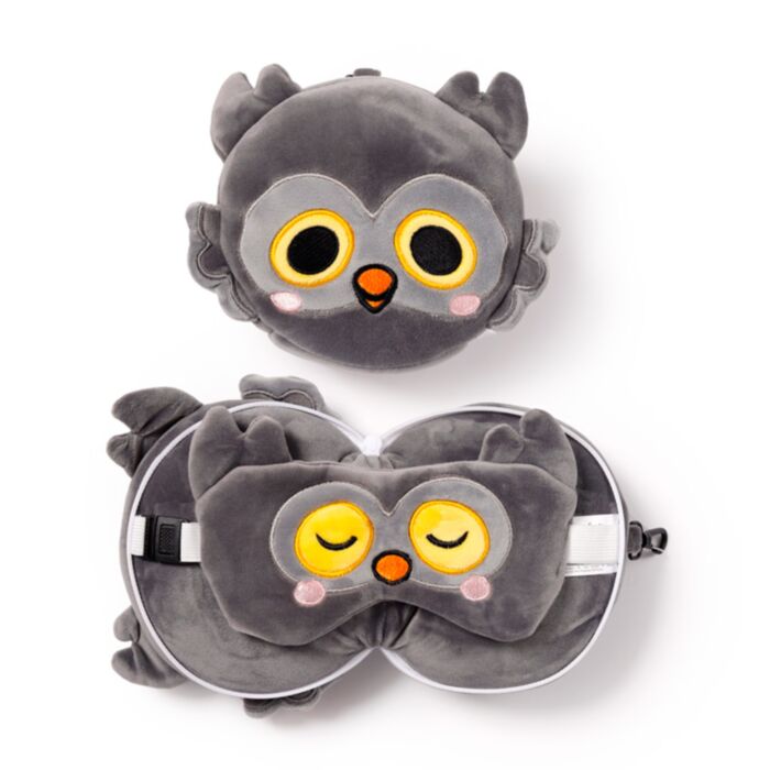 Almohada de Viaje con Antifaz Relaxeazzz Búho Winston Adoramals
