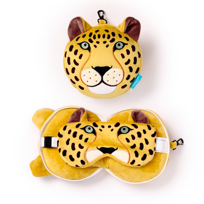 Almohada de Viaje con Antifaz Relaxeazzz Leopardo
