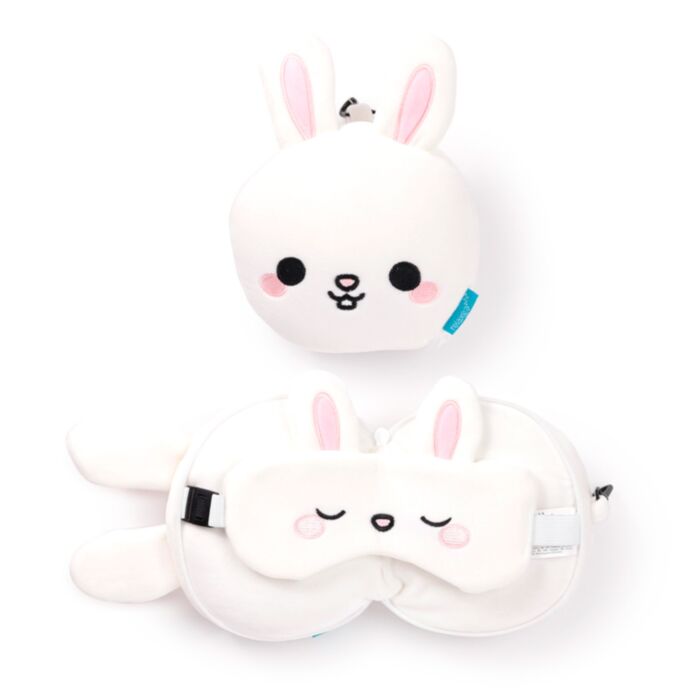 Almohada de Viaje con Antifaz Relaxeazzz Adoramals Frances el Conejo
