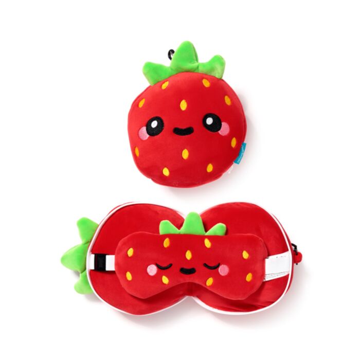 Almohada de Viaje con Antifaz Relaxeazzz La Fresa Elidi Foodiemals