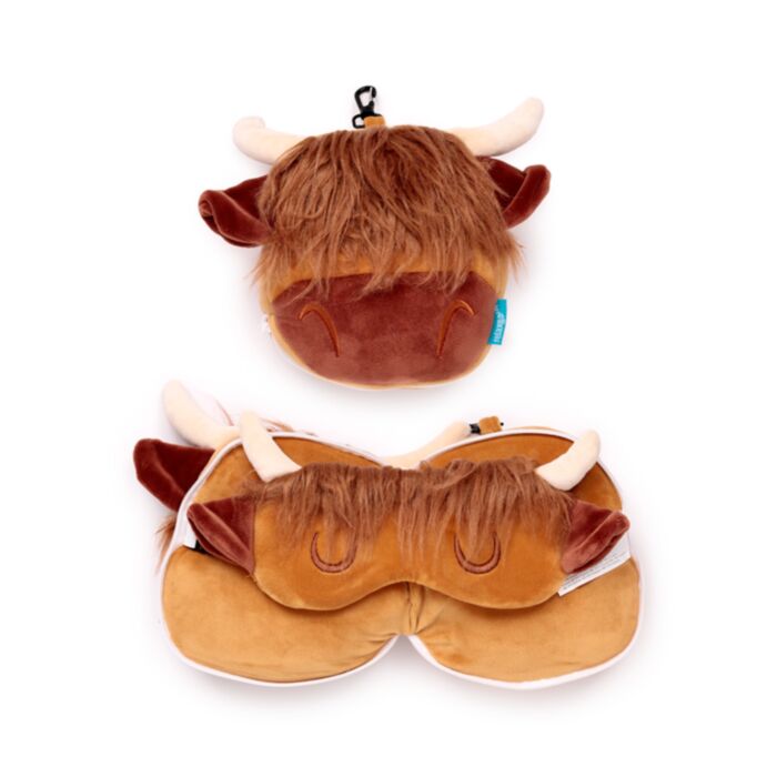 Almohada de Viaje con Antifaz Relaxeazzz Highland Coo 