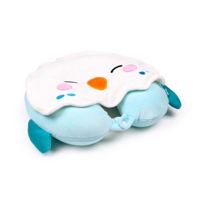 Almohada de Viaje con Memoria y Capucha Hoodeazzz Kiki El Periquito