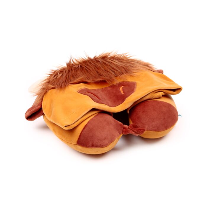 Almohada de Viaje con Memoria y Capucha Hoodeazzz Vaca Escocesa Hairy Coos 