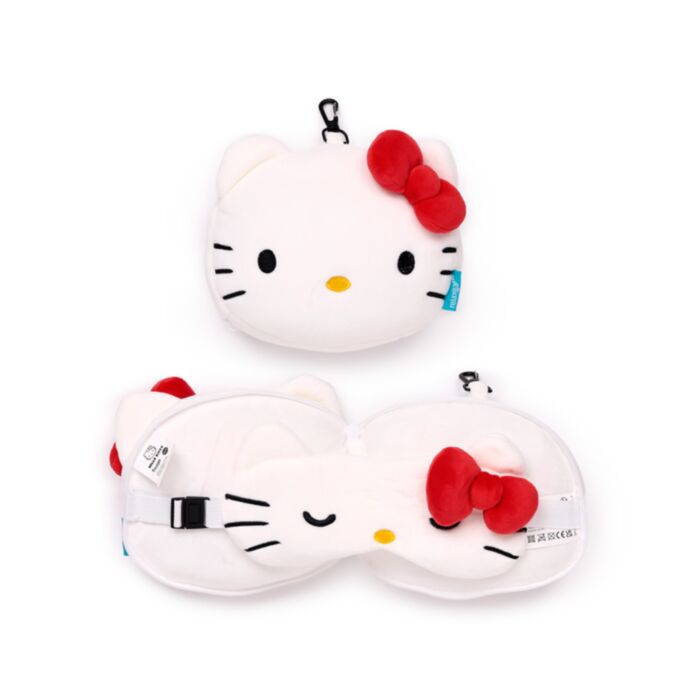 Almohada de Viaje con Antifaz Relaxeazzz Hello Kitty 