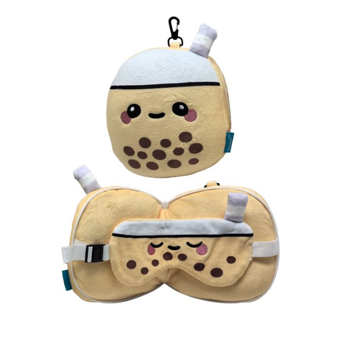 Almohada de Viaje con Antifaz Relaxeazzz Té con Burbujas Foodiemals 