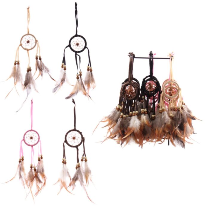 Atrapasueños Con Plumas y Aro Mini Aro 5cm