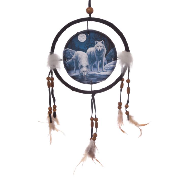 Atrapasueños Lobos Guerreros de Invierno Lisa Parker 16cm