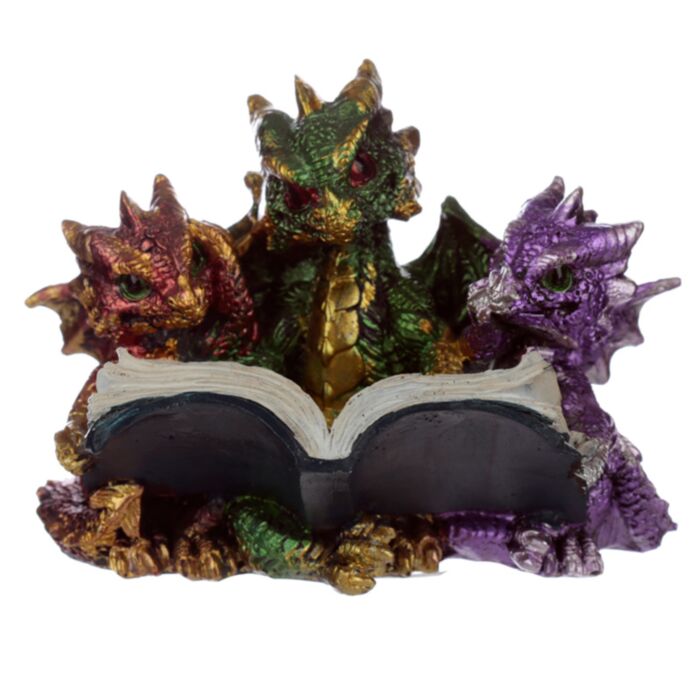 Figura Dragón Elementos Tres Dragones Bebé Leyendo